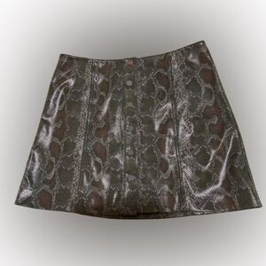 1. State Button-Front Snake Print Mini Skirt Sz 12 NWOT